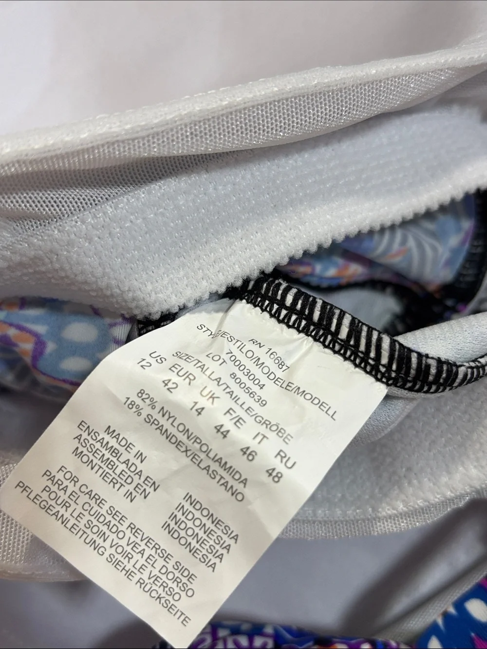 Swim Solutions multi color waist minimizer lined swimsuit NWT - Picture 6 of 10
